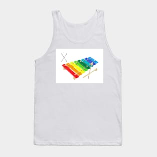 X for xylophone alphabet illustration, pencil illustration from my alphabet series Tank Top